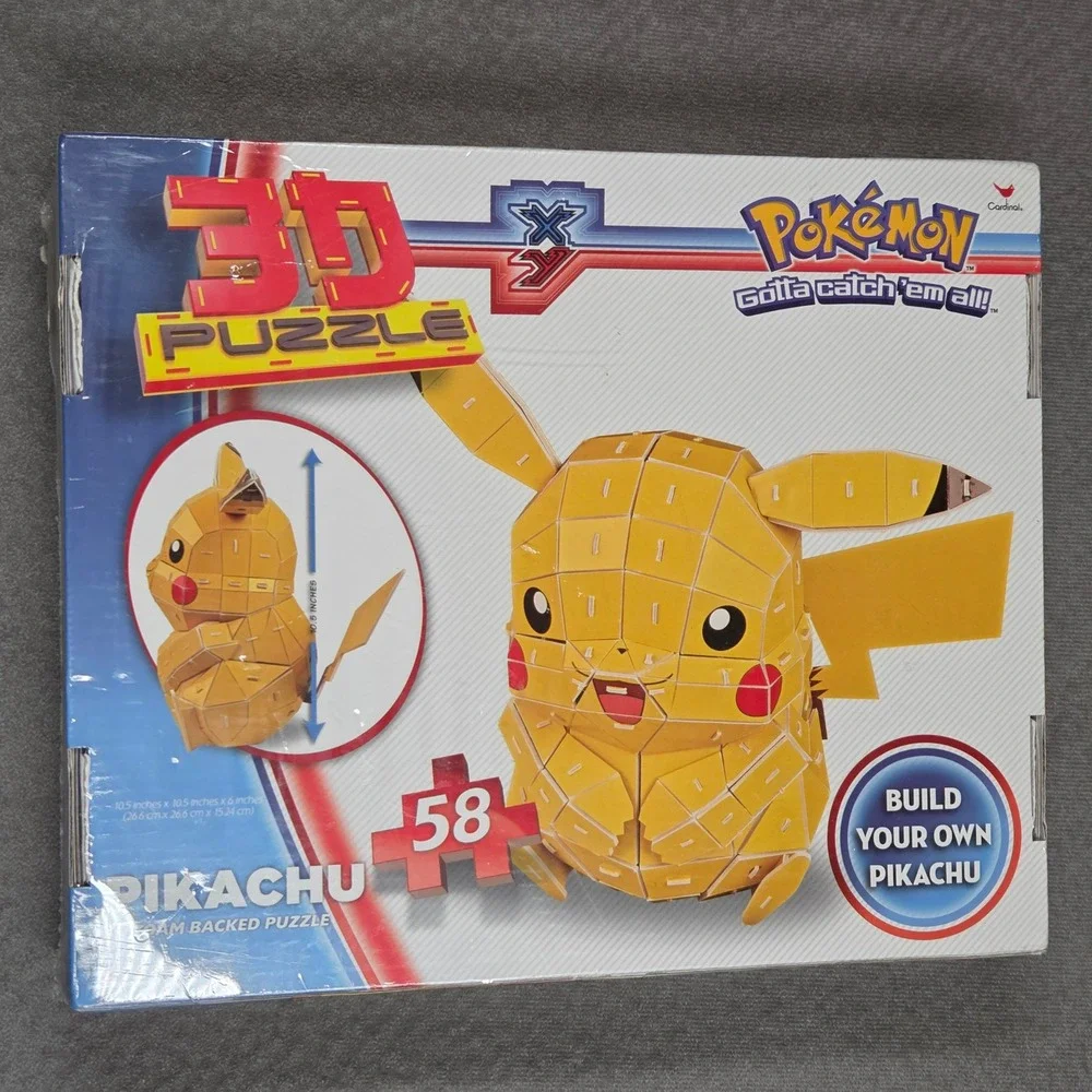 Cardinal Pokemon Pikachu 3D Foam Backed Puzzle XY 58 Piece Figure Yellow New